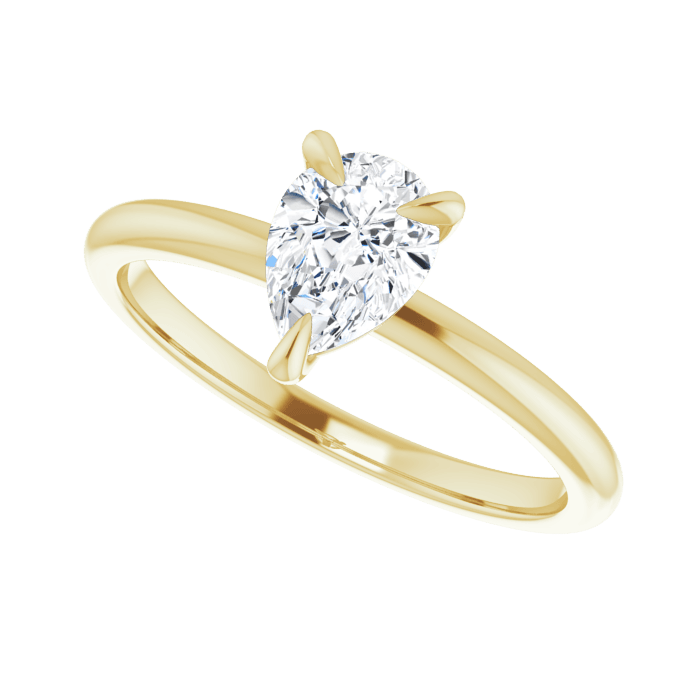 Pear Solitaire Ring Yellow Gold
