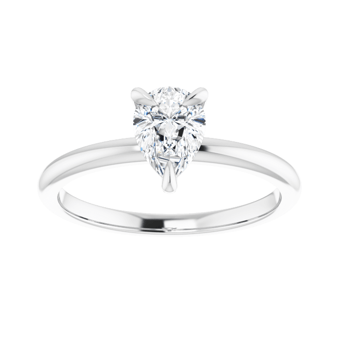 Tropfen Solitaire Ring Weißgold