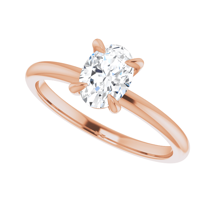Oval solitaire ring rose gold